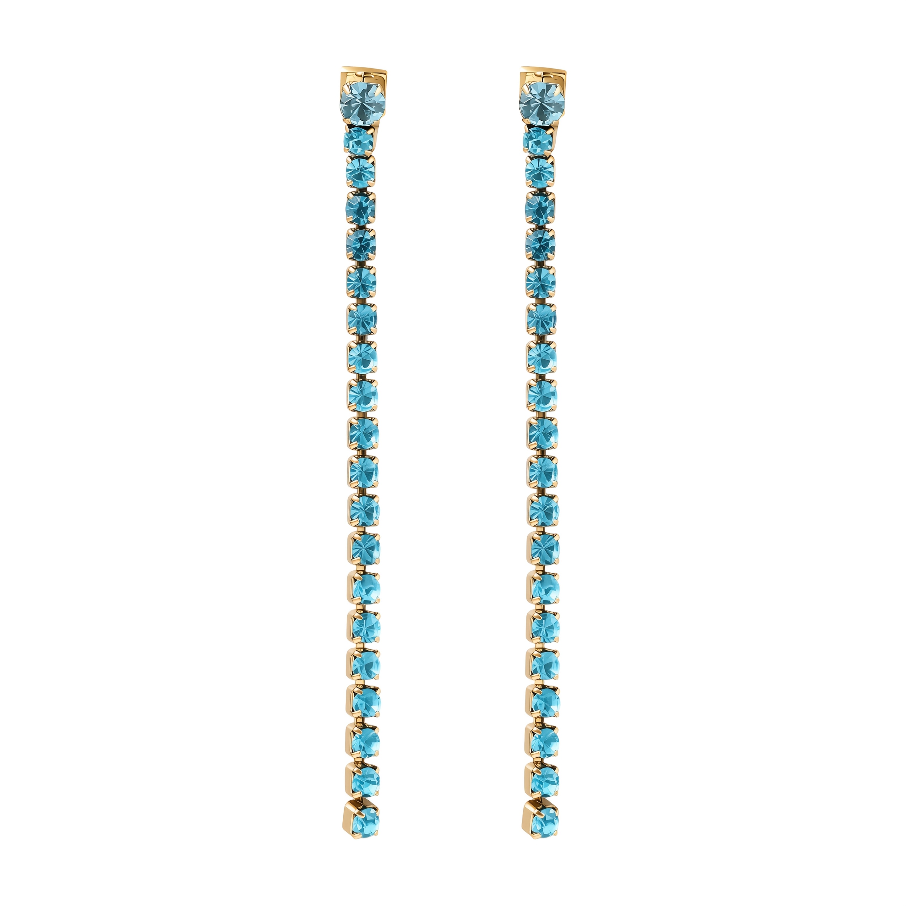 Women's Trendy Long Tassel Zirconia Stud Earrings, 12 Colors Available